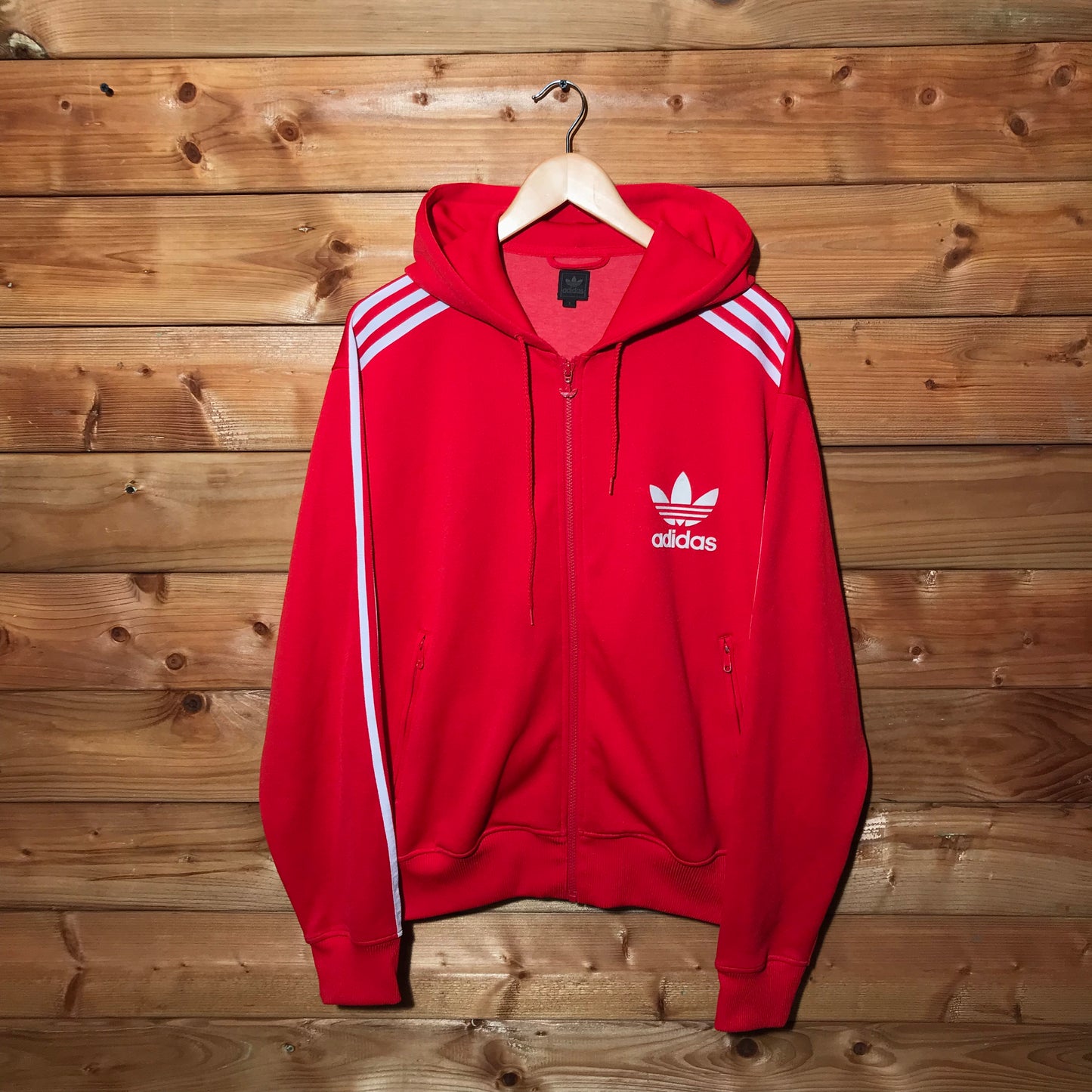 Adidas Trefoil Striped zip up hoodie