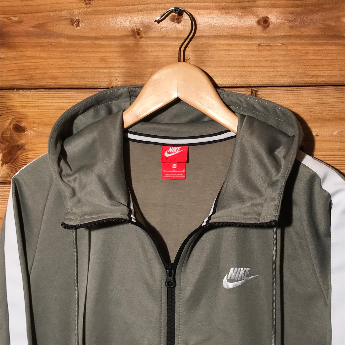 Nike striped zip up track jacket