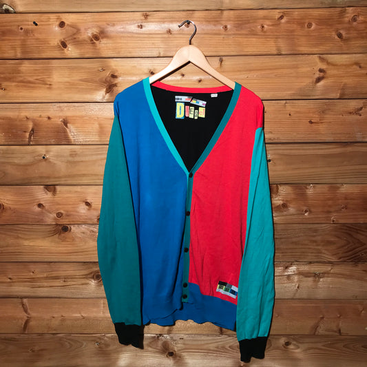 90s Diesel Colourblock button up sweatshirt