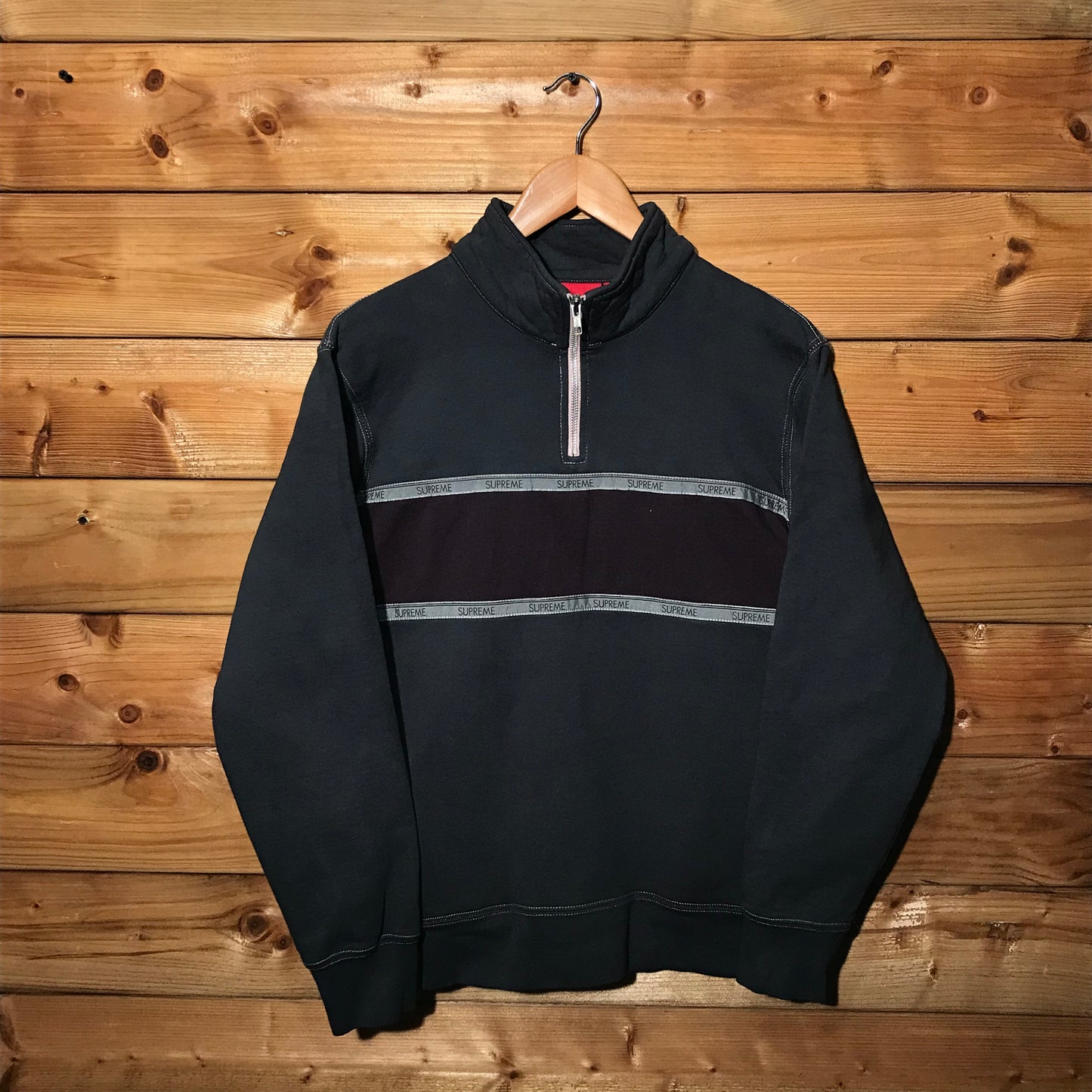 Supreme Tape Stripe zip sweatshirt